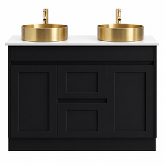 BV53 (460mm Depth) Matt Black Fingerpull Freestanding Vanity - 600 / 750 / 900 / 1200 / 1500 / 1800mm