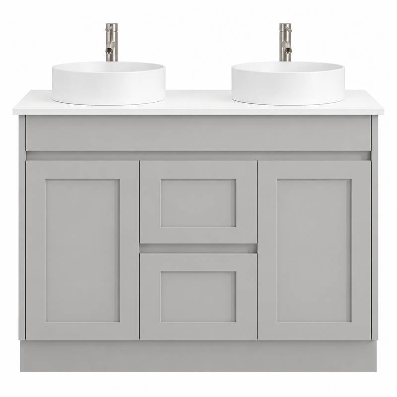 BV52 (460mm Depth) Matt Grey Shaker Freestanding Vanity - 600 / 750 / 900 / 1200 / 1500 / 1800mm