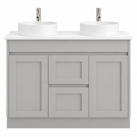 BV52 (460mm Depth) Matt Grey Shaker Freestanding Vanity - 600 / 750 / 900 / 1200 / 1500 / 1800mm