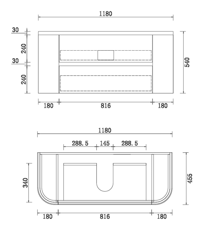 BV86 Wood Texture Wall Hung Fluted Plywood Vanity - 900/1200/1500mm