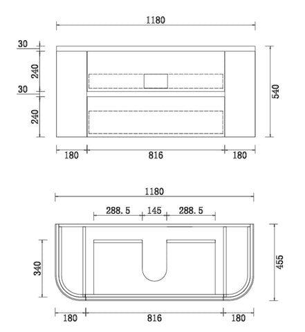 BV86 Wood Texture Wall Hung Fluted Plywood Vanity - 900/1200/1500mm