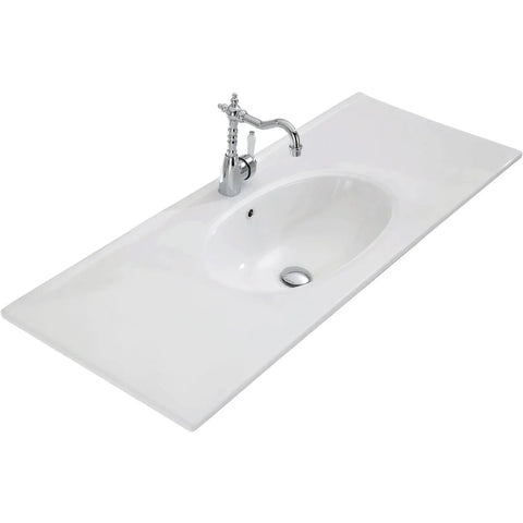 Gloss White Oval Bowl 465mm Depth Ceramic Vanity Top - Various Sizes