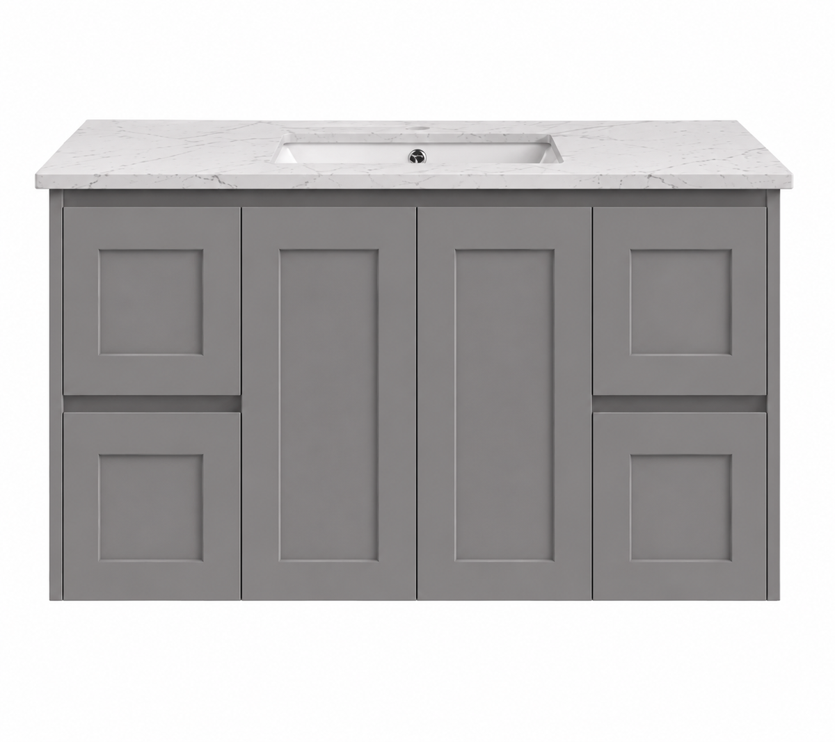BV56WH (460mm Depth) Matte Grey Shaker Wall Hung Vanity - 600 / 750 / 900 / 1200 / 1500 / 1800mm