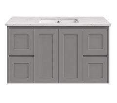 BV56WH (460mm Depth) Matte Grey Shaker Wall Hung Vanity - 600 / 750 / 900 / 1200 / 1500 / 1800mm
