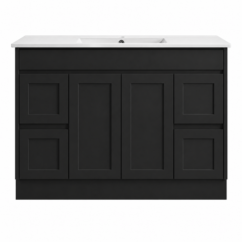 BV53 (460mm Depth) Matt Black Fingerpull Freestanding Vanity - 600 / 750 / 900 / 1200 / 1500 / 1800mm