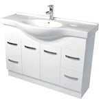 BV100 Gloss White Semi-Recessed Freestanding Vanity