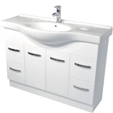 BV100 Gloss White Semi-Recessed Freestanding Vanity - 600 / 750 / 900 / 1200mm