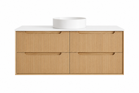 BV81WH Elwood Natural Oak Fluted Wall Hung Vanity - 900 / 1200 / 1500mm