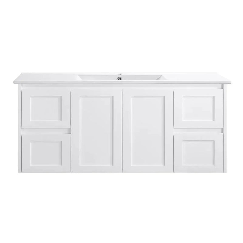 BV55WH (460mm Depth) Matte White Shaker Wall Hung Vanity - 600 / 750 / 900 / 1200 / 1500 / 1800mm