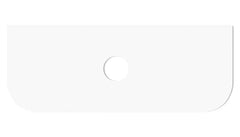OT Pure White (460mm Depth) Curved Solid Surface Flat Vanity Top - Various Sizes