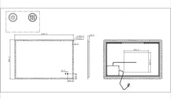 Rectangle Frameless Front Lit LED Bathroom Mirror Touch-on Switch - Various Sizes