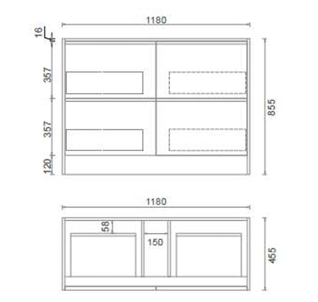 BV101 (465mm Depth) Framed Woodgrain Freestanding Vanity- 900 / 1200 / 1500mm