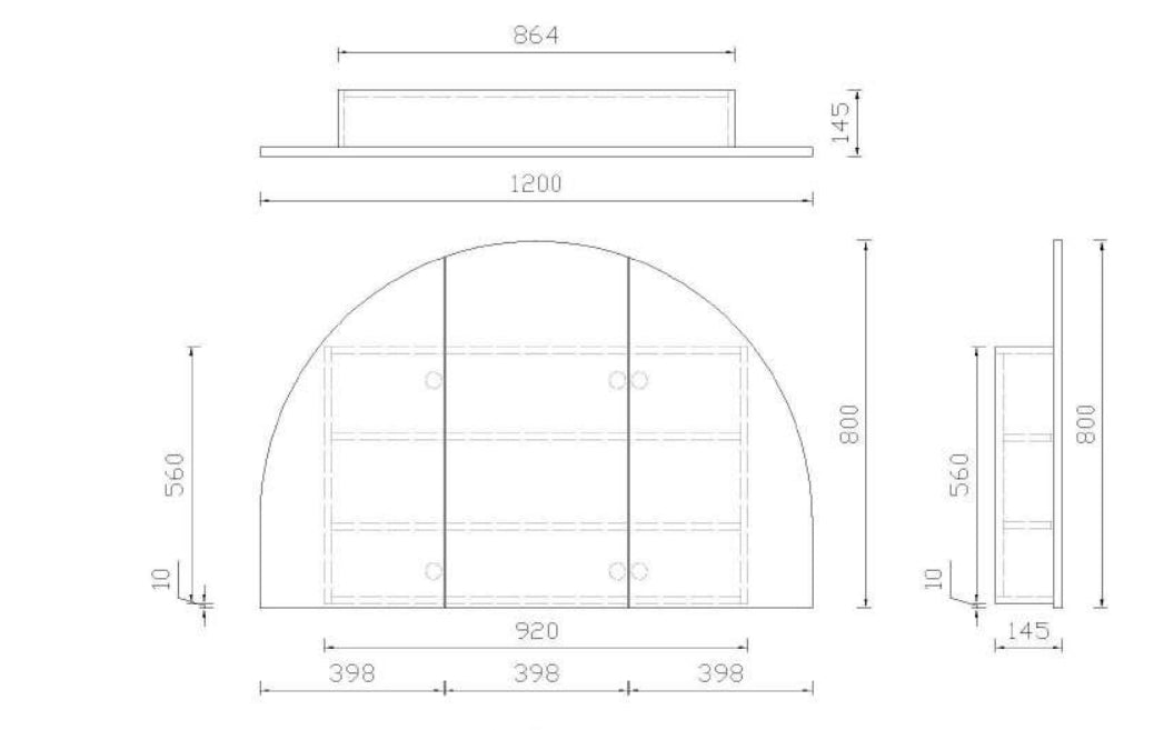 Moon Shape Mirror Cabinet Pencil Edge 800x900mm / 1200x800mm - Matte White / Woodgrain