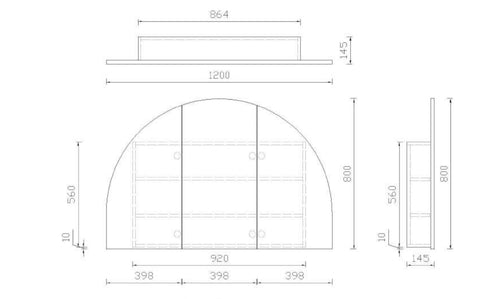 Moon Shape Mirror Cabinet Pencil Edge 800x900mm / 1200x800mm - Matte White / Woodgrain
