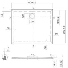 Profile Low Profile Polymarble Shower Base - Various Sizes