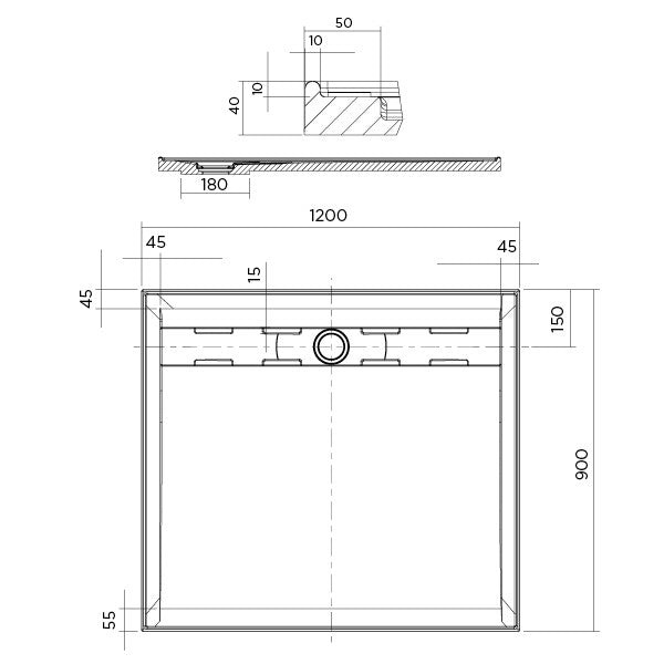 Urban Low Profile Polymarble Shower Base - Various Sizes