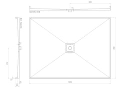 Builder Range Tile Shower Tray with Tile Insert Square Waste (Australian Made) - Various Sizes