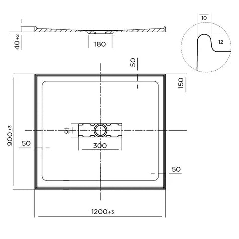 Elite Low Profile Polymarble Shower Base - Various Sizes