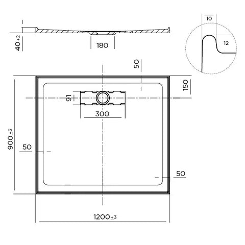 Elite Low Profile Polymarble Shower Base - Various Sizes