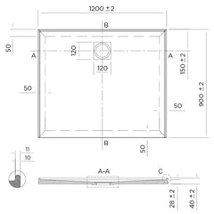 Profile Low Profile Polymarble Shower Base - Various Sizes