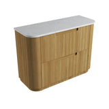 BV35 Fluted Natural Oak Curve Freestanding Vanity - 750 / 900 / 1200 / 1500 / 1800mm