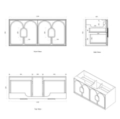 BV26WH Woodland Oak with Stone handle Wall Hung Vanity - 600 / 750 / 900 / 1200 / 1500 / 1800mm