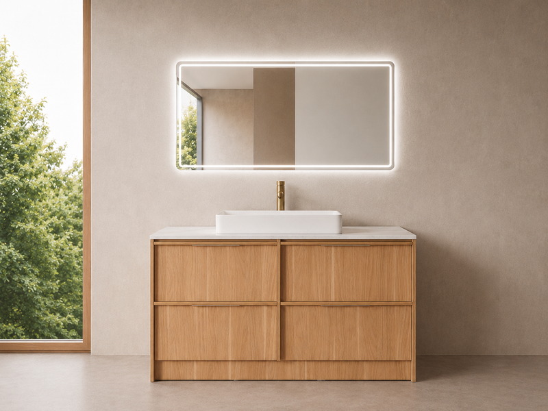 BV101 (465mm Depth) Framed Woodgrain Freestanding Vanity- 900 / 1200 / 1500mm