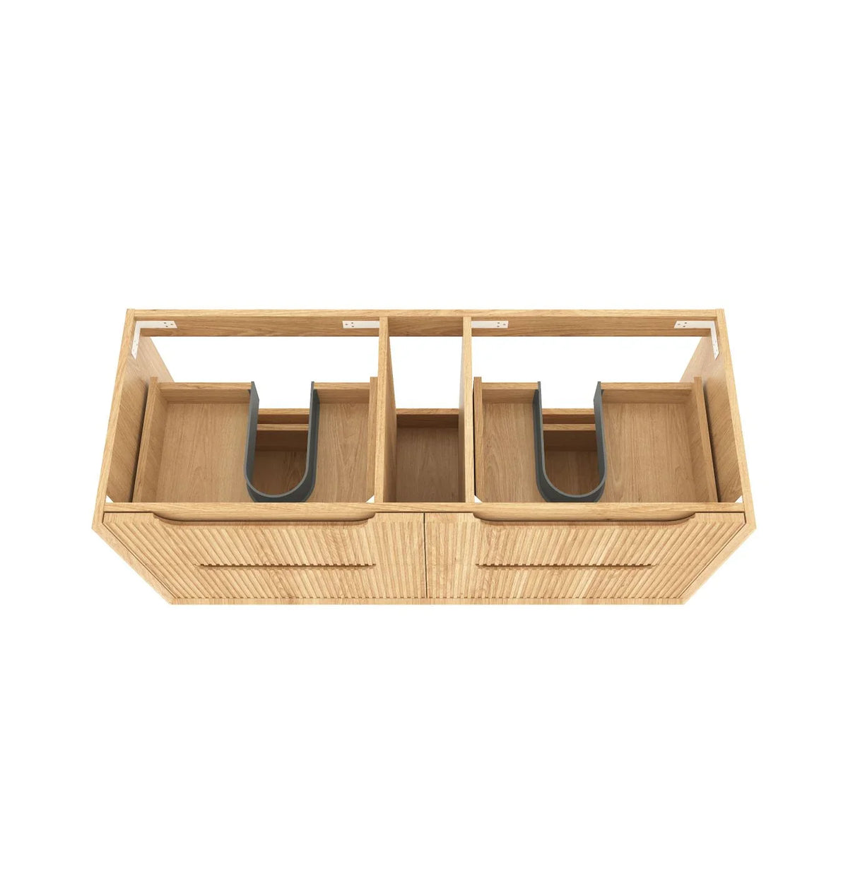 BV43WH Natural Oak Fluted Wall Hung Vanity - 600 / 750 / 900 / 1200 / 1500 / 1800mm
