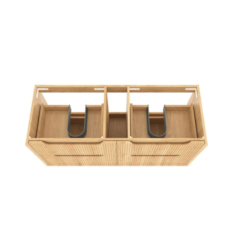 BV43WH Natural Oak Fluted Wall Hung Vanity - 600 / 750 / 900 / 1200 / 1500 / 1800mm