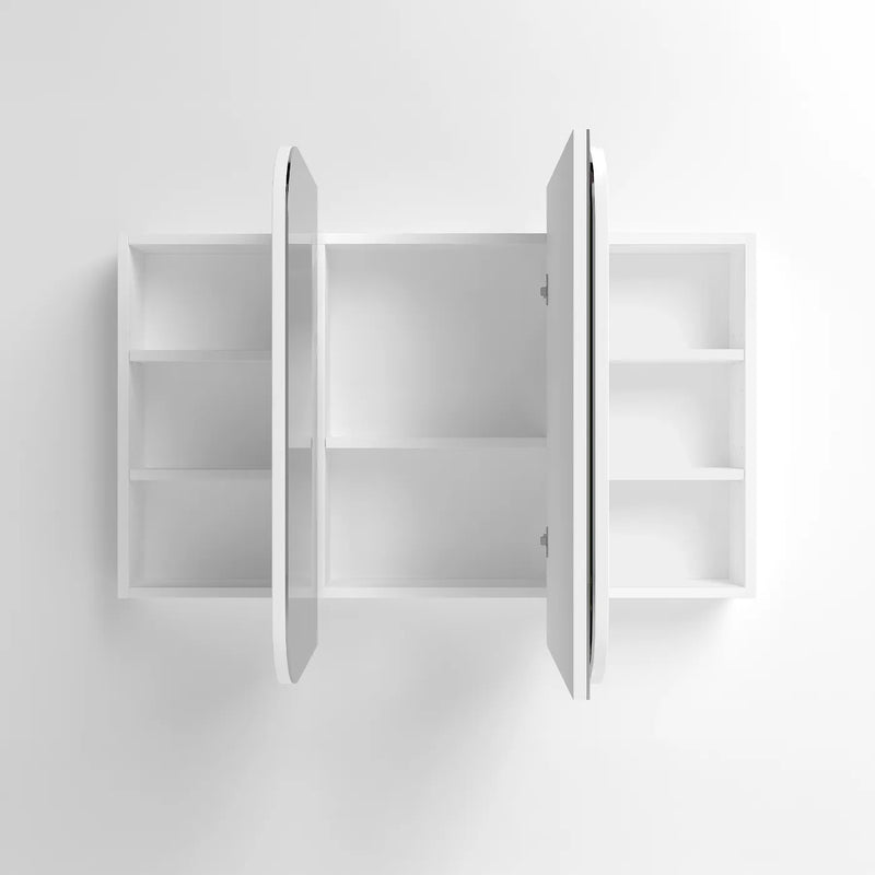 Soft Square Mirror Cabinet Pencil Edge 900/1200/1500/1800mm - Matte White / Natural Oak / Sable Walnut