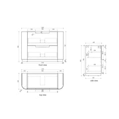 BV35 Fluted Natural Oak Curve Freestanding Vanity - 750 / 900 / 1200 / 1500 / 1800mm