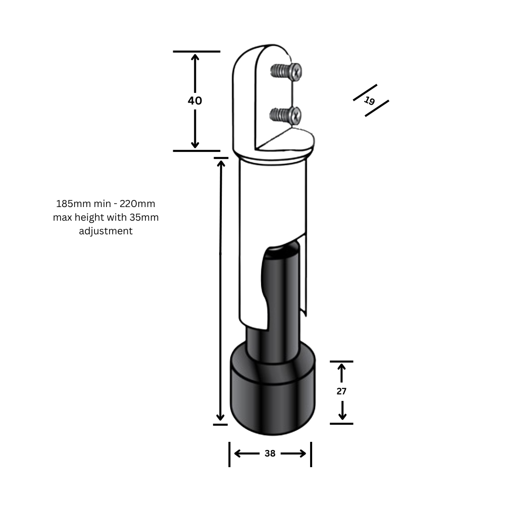 Heavy Duty Leg in Stainless Steel - 120_200SS