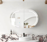 Oval LED Mirror Cabinet 900x600/1200x750/1500x900/1800x900mm - Various Colours