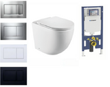 BM Geberit In Wall Package - Tornado Rimless Wall Hung Pan, Inwall Cistern and Button