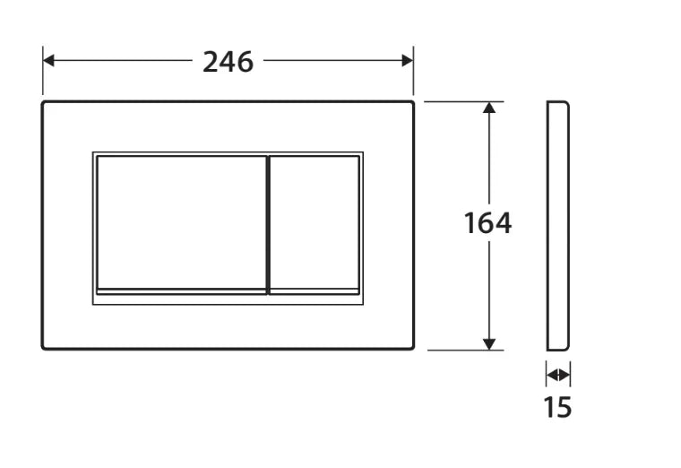 Square Button Flush Plate for Geberit In-Wall Cistern Toilet - Matte White