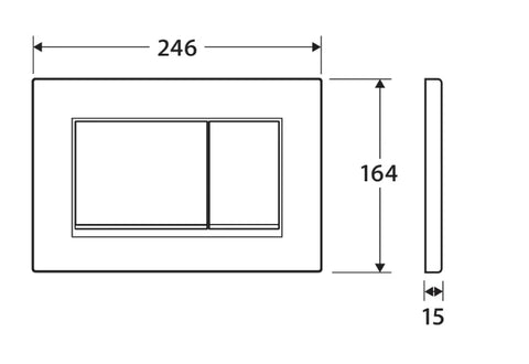 Square Button Flush Plate for Geberit In-Wall Cistern Toilet - Matte White