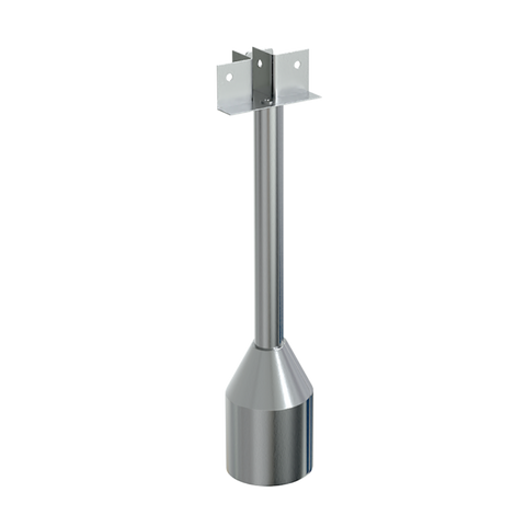 200mm T Piece Foot Assembly in Satin Stainless Steel - 122_200LEG