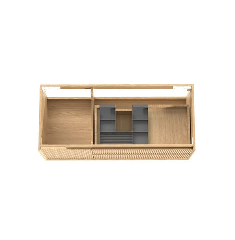 BV43WH Natural Oak Fluted Wall Hung Vanity - 600 / 750 / 900 / 1200 / 1500 / 1800mm