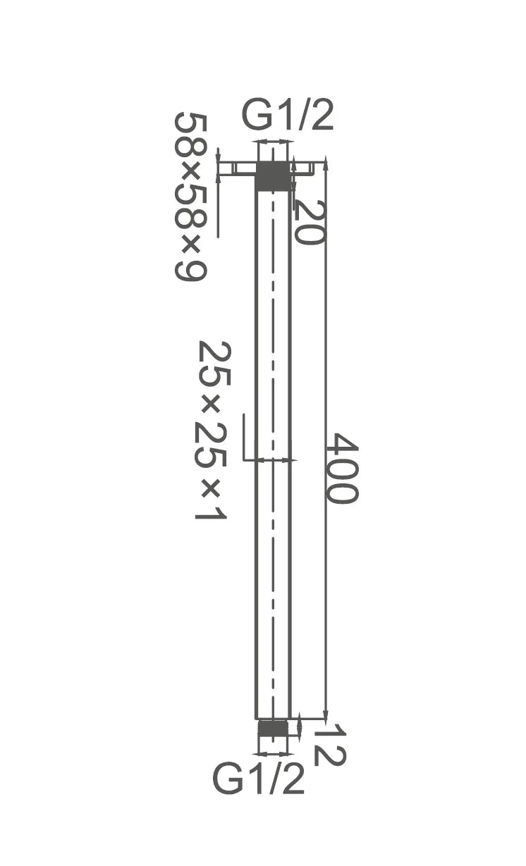 Round Shower Dropper / Ceiling Arm - Various Colours & Lengths