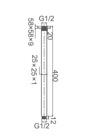 Round Shower Dropper / Ceiling Arm - Various Colours & Lengths