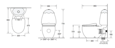 Johnson Suisse Egg Junior Back To Wall Suite with Soft Close Seat - Various Colours Cistern Lid