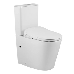 ZM Raised Height Back To Wall Tornado Rimless Flush Toilet Suite with Smart Remote Bidet Seat - White (4 Star)