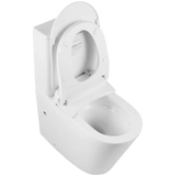 ZUMI Raised Height Back To Wall Tornado Rimless Flush Toilet Suite with Smart Remote Bidet Seat - White (4 Star)