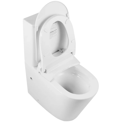 Raised Height Back To Wall Tornado Rimless Flush Toilet Suite with Smart Remote Bidet Seat - White (4 Star)