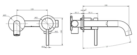 WBM17 ELIN Round Wall Basin/Bath Mixer Set with Spout - Various Colours
