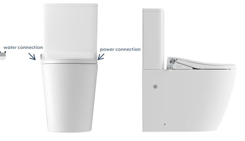 Raised Height Back To Wall Tornado Rimless Flush Toilet Suite with Smart Remote Bidet Seat - White (4 Star)