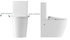 Raised Height Back To Wall Tornado Rimless Flush Toilet Suite with Smart Remote Bidet Seat - White (4 Star)