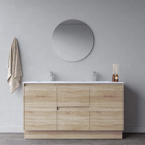 BV17 (520mm Depth) Woodgrain Fingerpull Freestanding Vanity - 1500x520mm