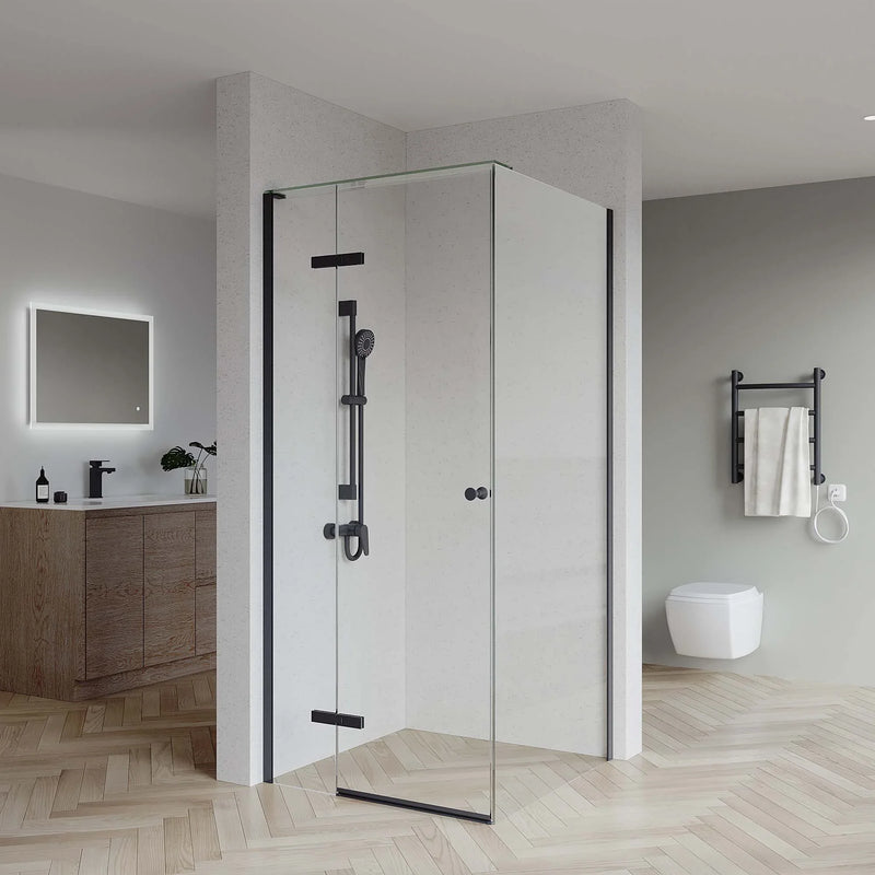 SS0817 - 10mm Semi Frameless Shower Screen (2000mm high) with Top Glass Plate - Various Colours & Sizes