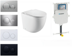 BM Geberit In Wall Package - Lagos Tornado Rimless Floor Pan, Inwall Cistern and Button